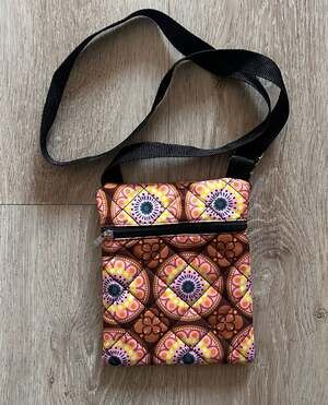 Olivia Moss Quilted Medallion Print Triple Zip Crossbody Bag